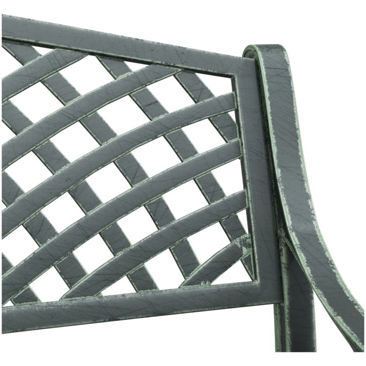 Trädgårdsbänk 102 cm gjuten aluminium grön vidaXL – bild 6