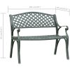 Trädgårdsbänk 102 cm gjuten aluminium grön vidaXL – miniatyr 7