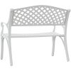 Trädgårdsbänk 102 cm gjuten aluminium vit vidaXL – miniatyr 5