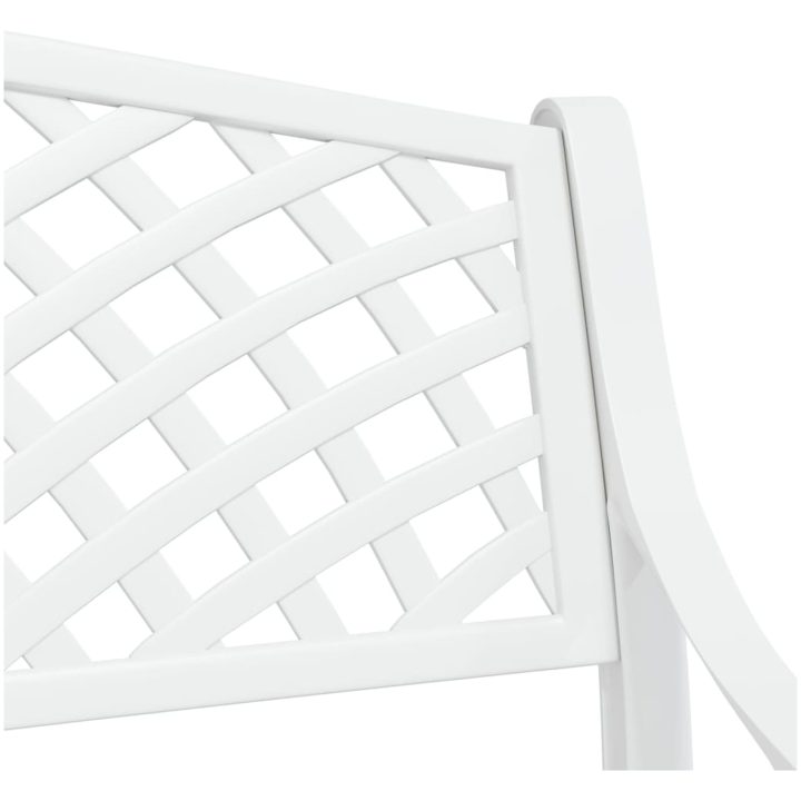 Trädgårdsbänk 102 cm gjuten aluminium vit vidaXL – bild 6