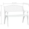 Trädgårdsbänk 102 cm gjuten aluminium vit vidaXL – miniatyr 7