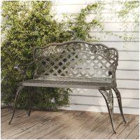 Trädgårdsbänk 108 cm gjuten aluminium grön vidaXL