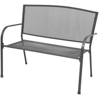 Trädgårdsbänk 108 cm stål och nät antracit vidaXL