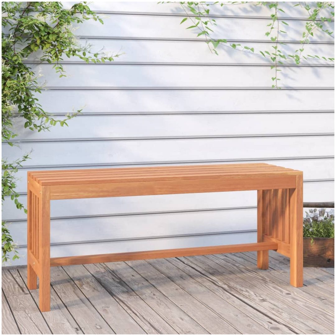 Trädgårdsbänk 110 cm massivt eukalyptusträ vidaXL 110 x 35 x 45 cm