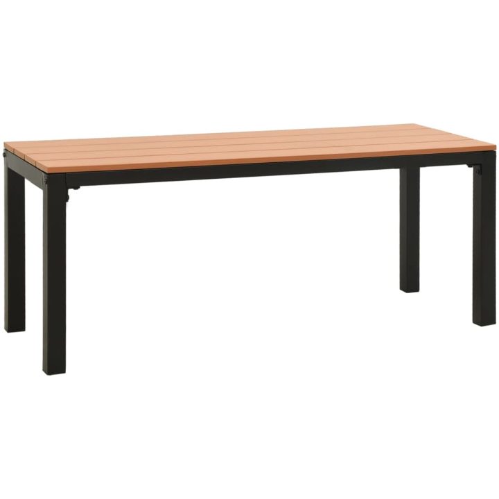 Trädgårdsbänk 110 cm stål och WPC brun och svart vidaXL – bild 2