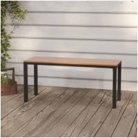 Trädgårdsbänk 110 cm stål och WPC brun och svart vidaXL