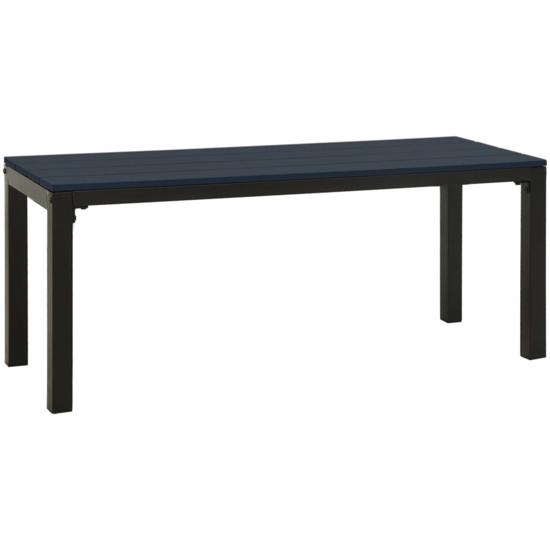Trädgårdsbänk 110 cm stål och WPC svart vidaXL – bild 2