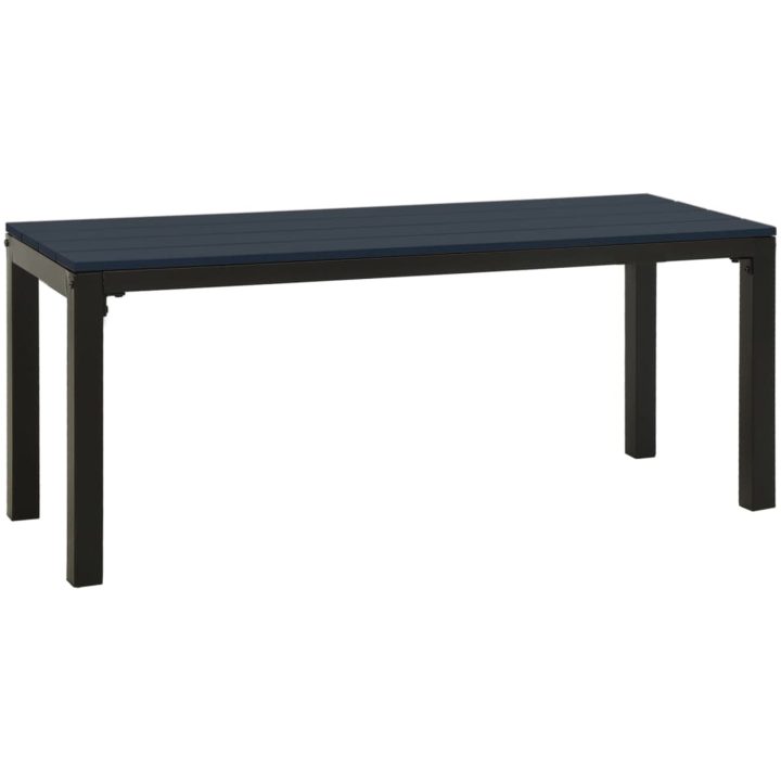 Trädgårdsbänk 110 cm stål och WPC svart vidaXL – bild 2