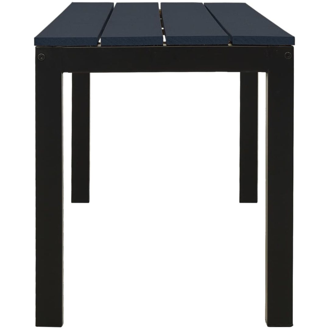 Trädgårdsbänk 110 cm stål och WPC svart vidaXL – bild 4