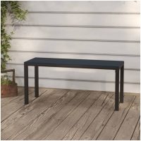 Trädgårdsbänk 110 cm stål och WPC svart vidaXL