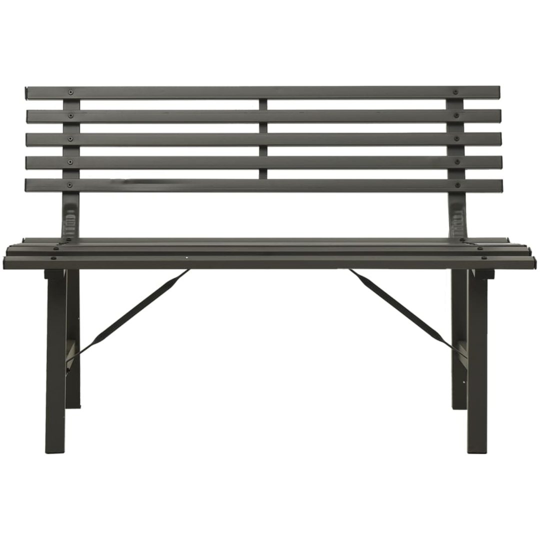 Trädgårdsbänk 110 cm stål svart vidaXL – bild 3
