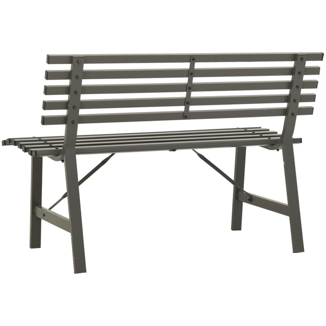 Trädgårdsbänk 110 cm stål svart vidaXL – bild 5