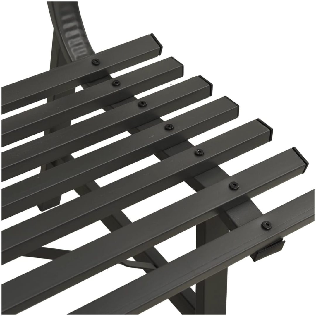 Trädgårdsbänk 110 cm stål svart vidaXL – bild 6