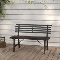 Trädgårdsbänk 110 cm stål svart vidaXL