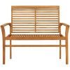 Trädgårdsbänk 112 cm massiv teak vidaXL – miniatyr 2