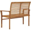 Trädgårdsbänk 112 cm massiv teak vidaXL – miniatyr 3