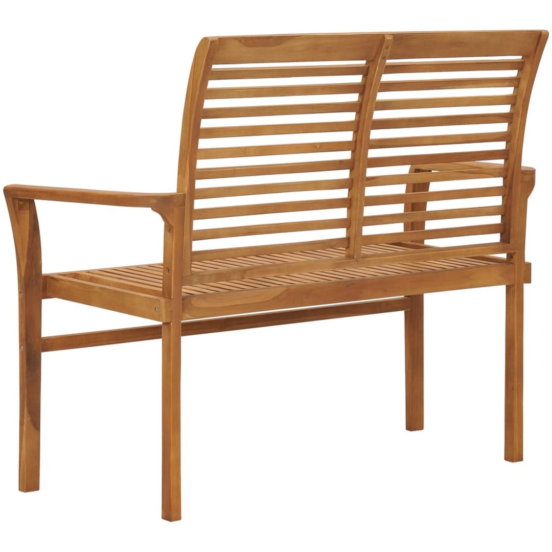 Trädgårdsbänk 112 cm massiv teak vidaXL – bild 3