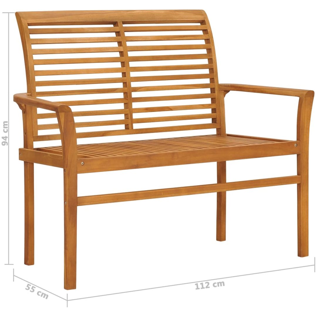 Trädgårdsbänk 112 cm massiv teak vidaXL – bild 6