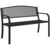 Trädgårdsbänk 119 cm svart stål vidaXL – miniatyr 2