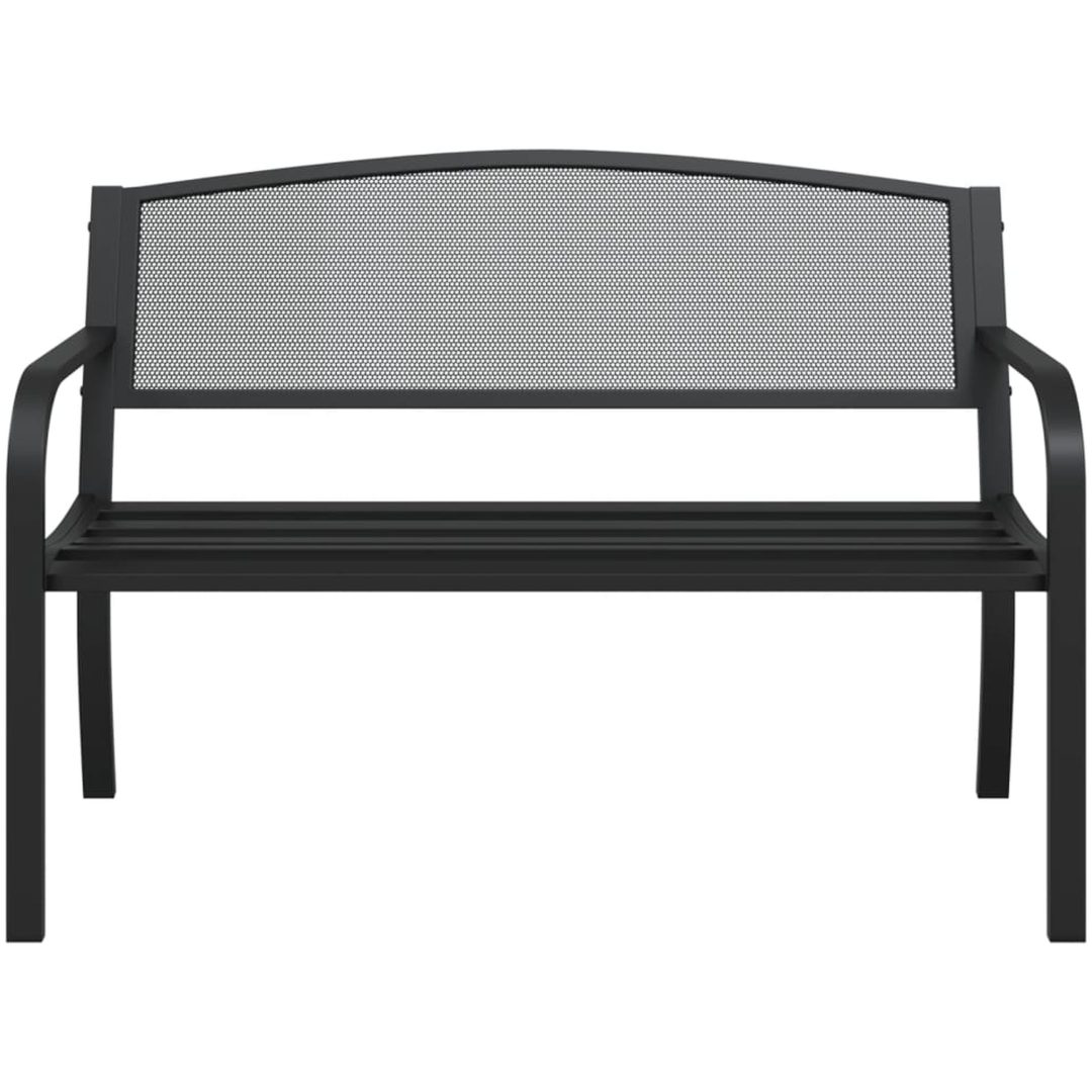 Trädgårdsbänk 119 cm svart stål vidaXL – bild 4