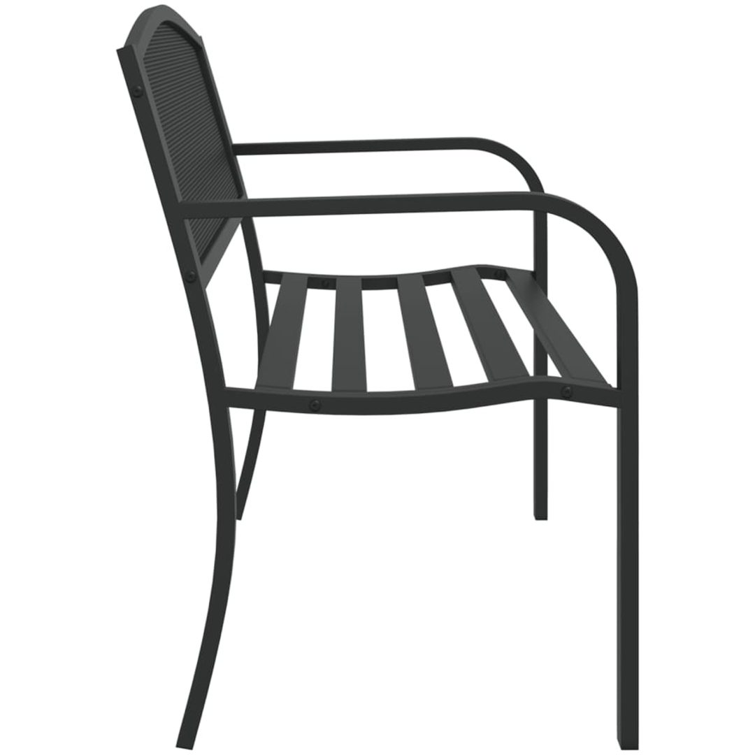 Trädgårdsbänk 119 cm svart stål vidaXL – bild 5