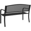 Trädgårdsbänk 119 cm svart stål vidaXL – miniatyr 6
