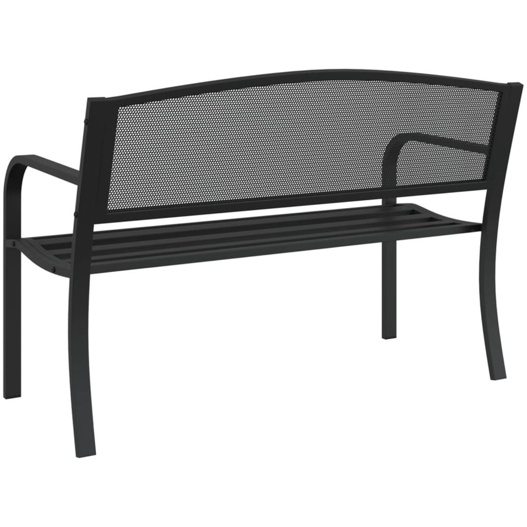 Trädgårdsbänk 119 cm svart stål vidaXL – bild 6