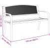 Trädgårdsbänk 119 cm svart stål vidaXL – miniatyr 8
