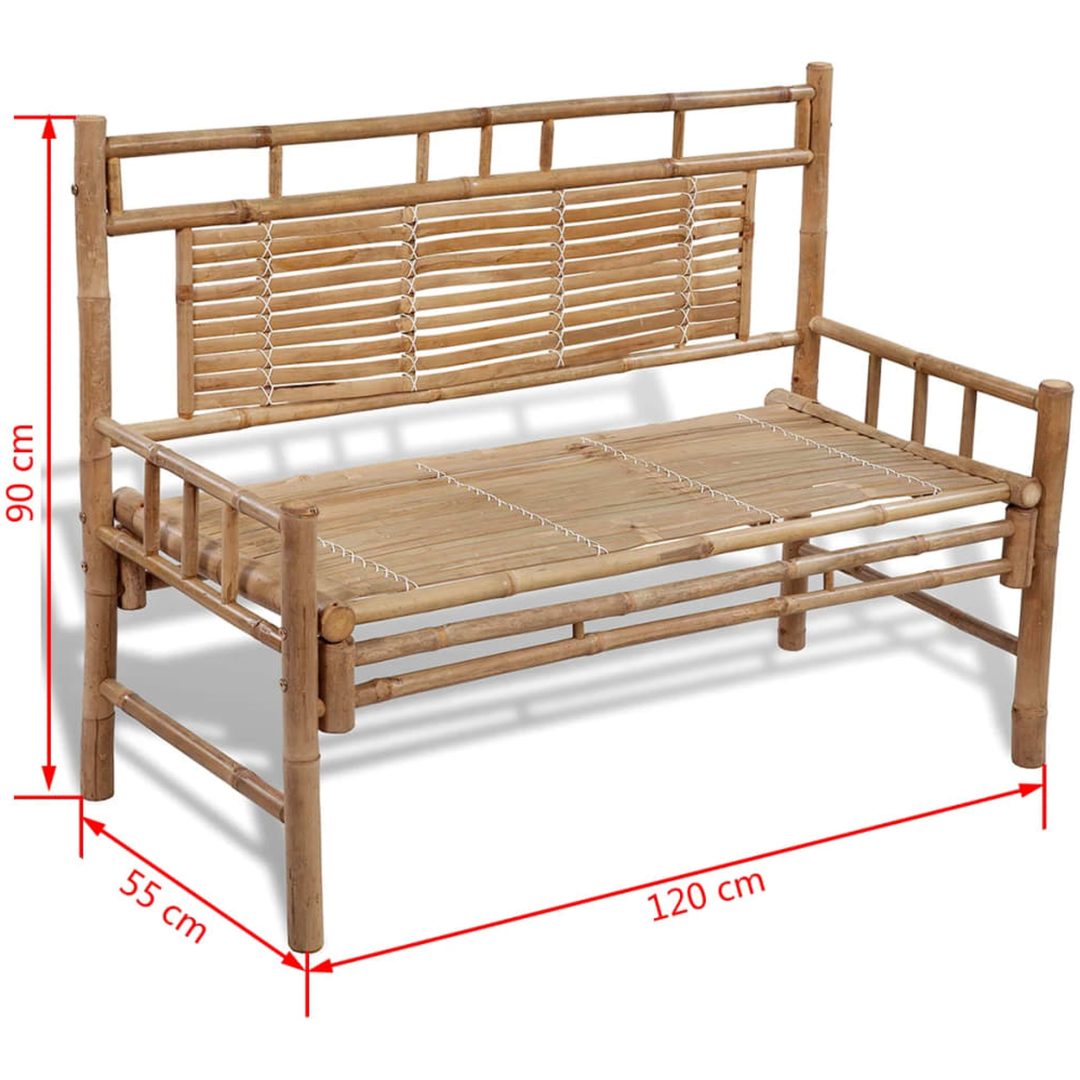 Trädgårdsbänk 120 cm bambu vidaXL – bild 5