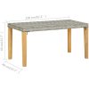Trädgårdsbänk 120 cm grå konstrotting och massivt akaciaträ vidaXL – miniatyr 6