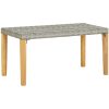 Trädgårdsbänk 120 cm grå konstrotting och massivt akaciaträ vidaXL – miniatyr 1