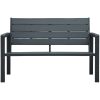 Trädgårdsbänk 120 cm HDPE grå träutseende vidaXL – miniatyr 2