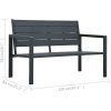 Trädgårdsbänk 120 cm HDPE grå träutseende vidaXL – miniatyr 6