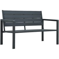Trädgårdsbänk 120 cm HDPE grå träutseende vidaXL