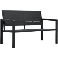 Trädgårdsbänk 120 cm HDPE svart träutseende vidaXL