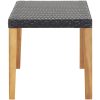 Trädgårdsbänk 120 cm svart konstrotting och massivt akaciaträ vidaXL – miniatyr 3