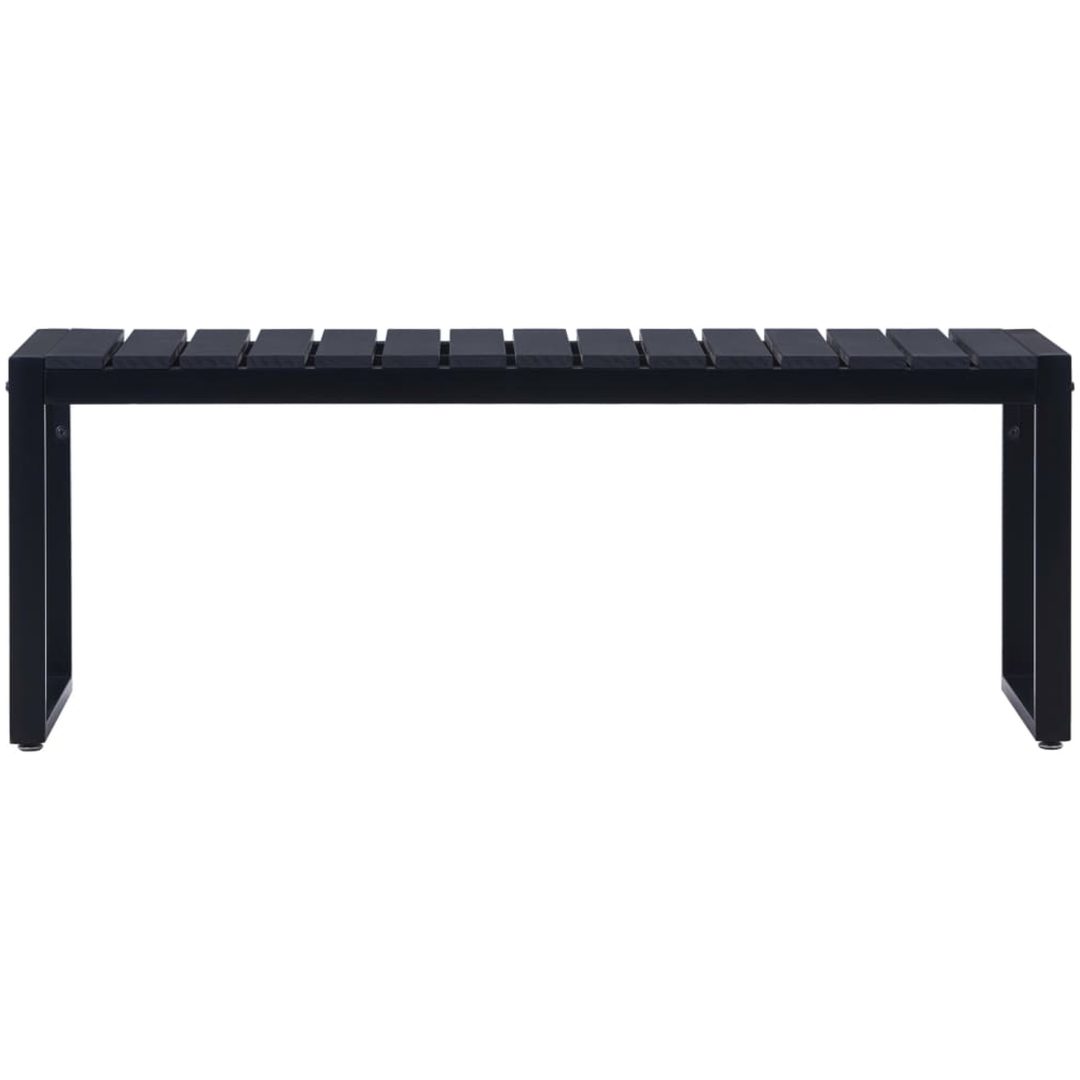 Trädgårdsbänk 120,5 cm PS-skiva svart vidaXL 120.5 x 40 x 45 cm – bild 2
