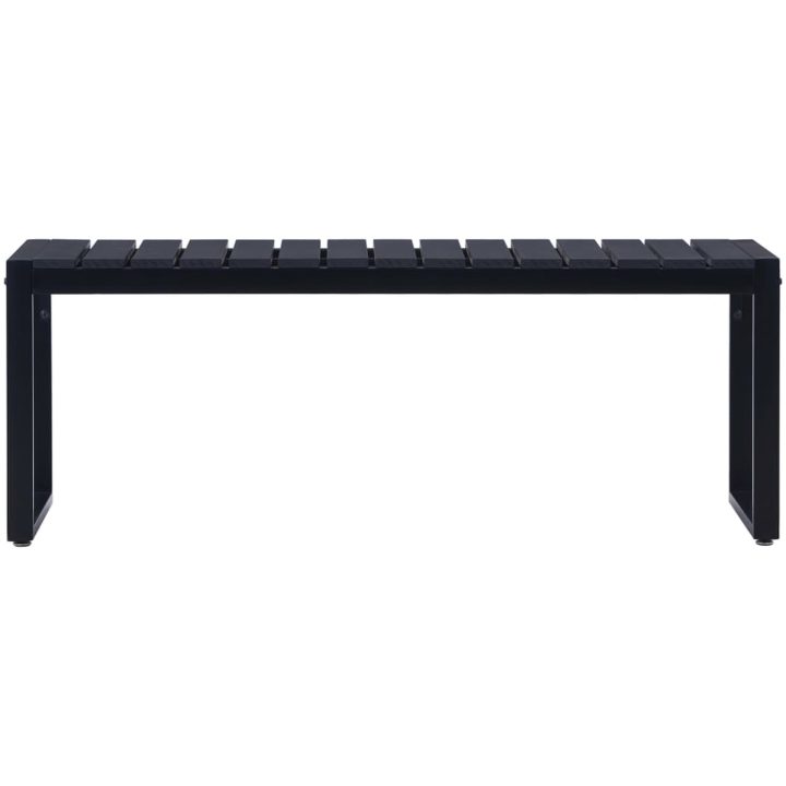 Trädgårdsbänk 120,5 cm PS-skiva svart vidaXL 120.5 x 40 x 45 cm – bild 2