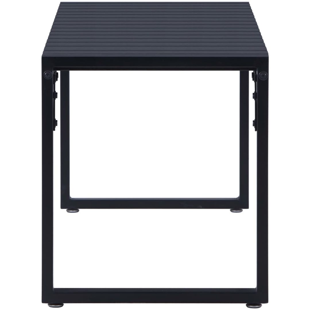 Trädgårdsbänk 120,5 cm PS-skiva svart vidaXL 120.5 x 40 x 45 cm – bild 3