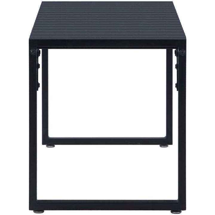 Trädgårdsbänk 120,5 cm PS-skiva svart vidaXL 120.5 x 40 x 45 cm – bild 3