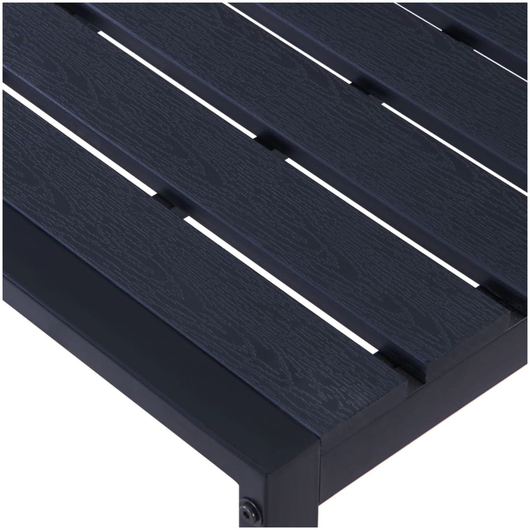 Trädgårdsbänk 120,5 cm PS-skiva svart vidaXL 120.5 x 40 x 45 cm – bild 4