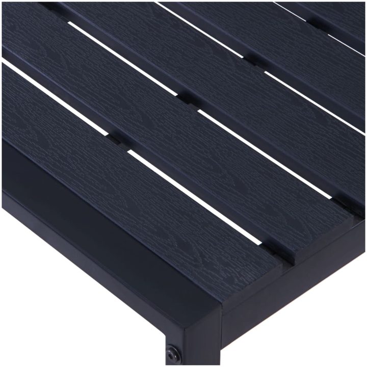 Trädgårdsbänk 120,5 cm PS-skiva svart vidaXL 120.5 x 40 x 45 cm – bild 4