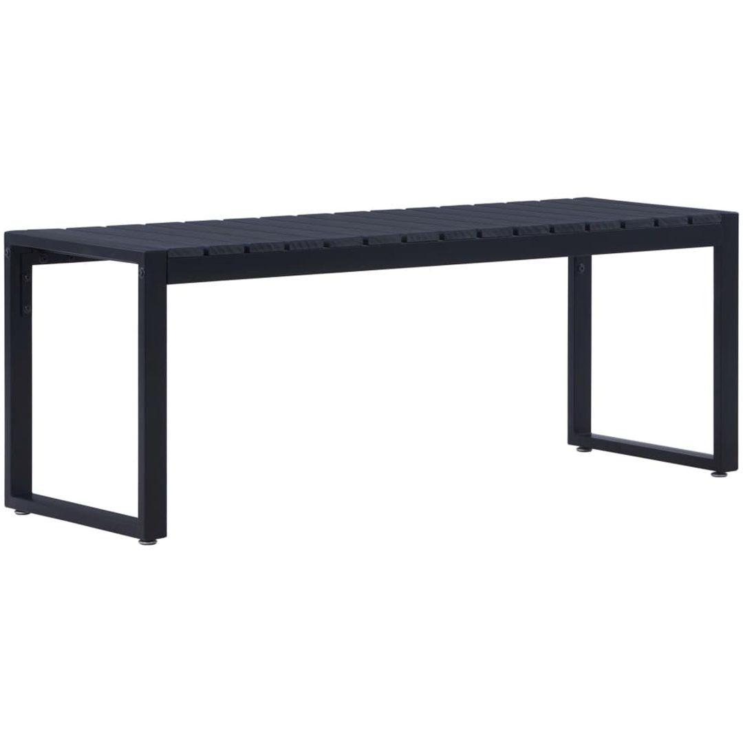 Trädgårdsbänk 120,5 cm PS-skiva svart vidaXL 120.5 x 40 x 45 cm