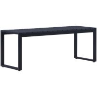 Trädgårdsbänk 120,5 cm PS-skiva svart vidaXL
