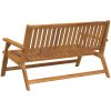 Trädgårdsbänk 122.5x77x74 cm Massivt akaciaträ vidaXL 122 x 78 x 73 cm – miniatyr 4