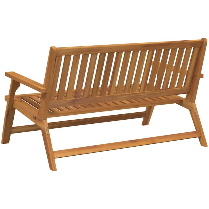 Trädgårdsbänk 122.5x77x74 cm Massivt akaciaträ vidaXL 122 x 78 x 73 cm – bild 4