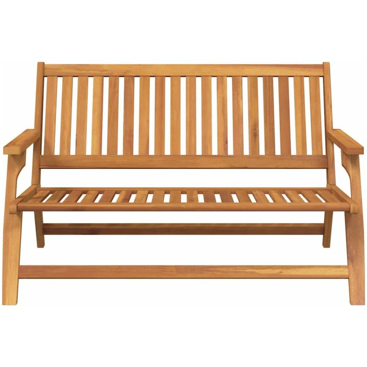 Trädgårdsbänk 122.5x77x74 cm Massivt akaciaträ vidaXL 122 x 78 x 73 cm – bild 5