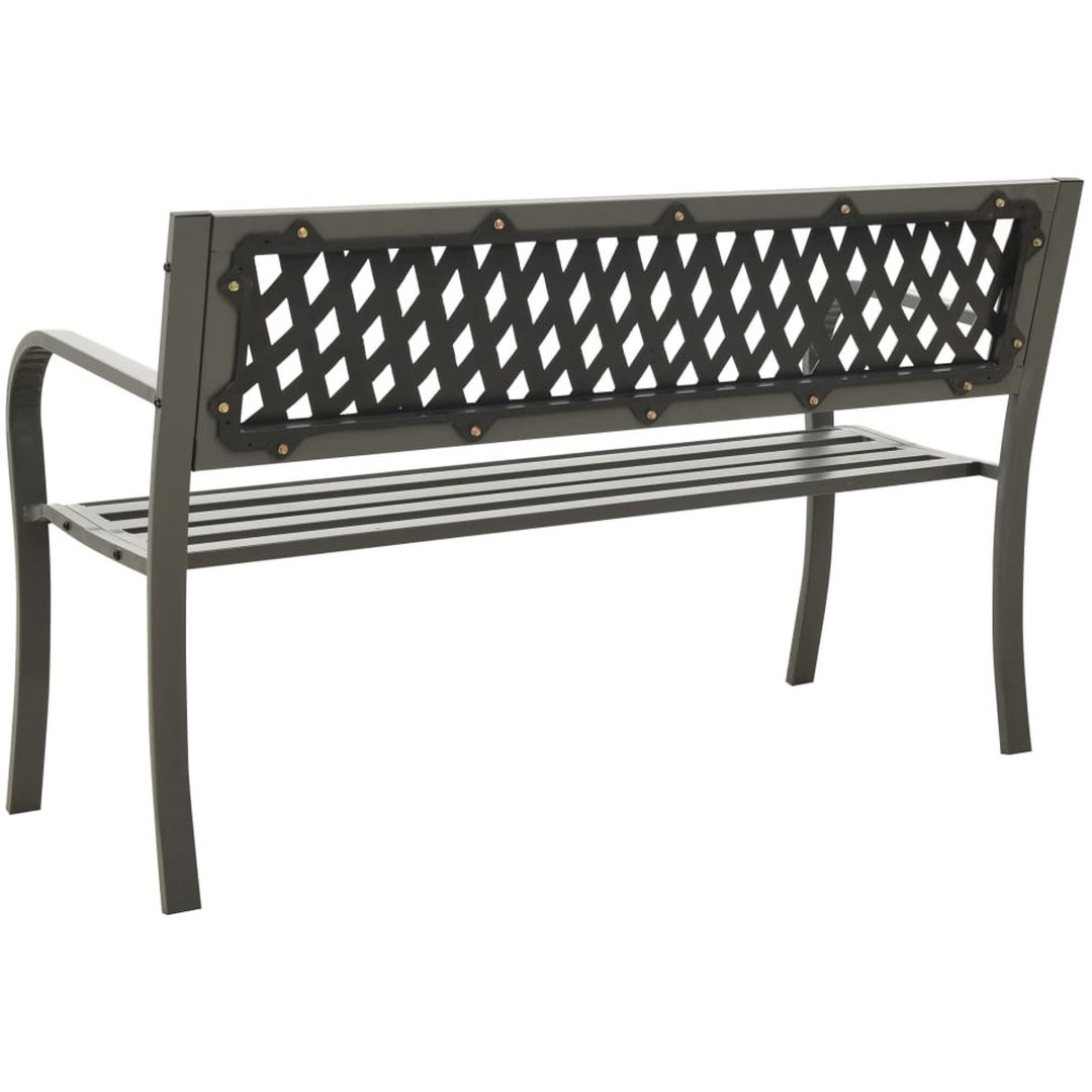 Trädgårdsbänk 125 cm stål grå vidaXL 125 cm – bild 4