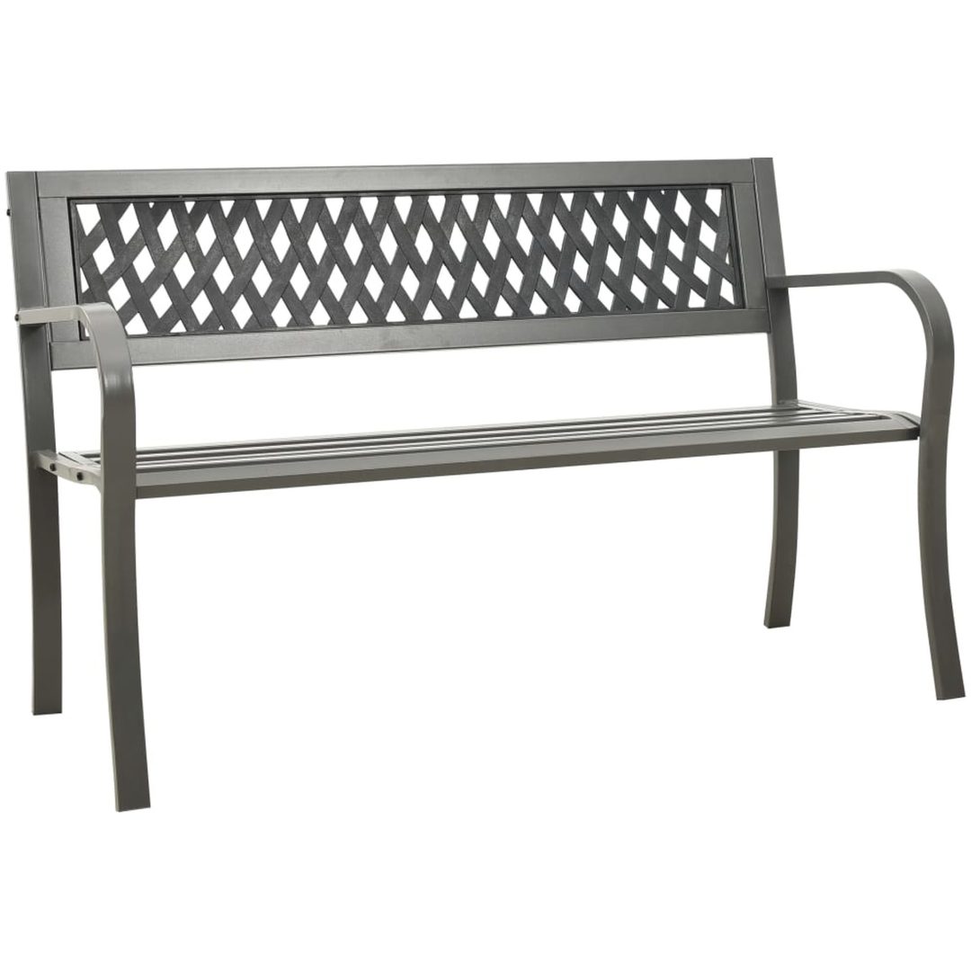 Trädgårdsbänk 125 cm stål grå vidaXL 125 cm