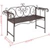 Trädgårdsbänk 132 cm stål antikbrun vidaXL – miniatyr 5